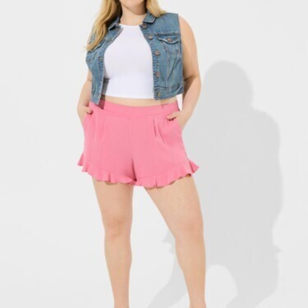 5 Inch Pull On Washable Gauze Ruffle Shorts